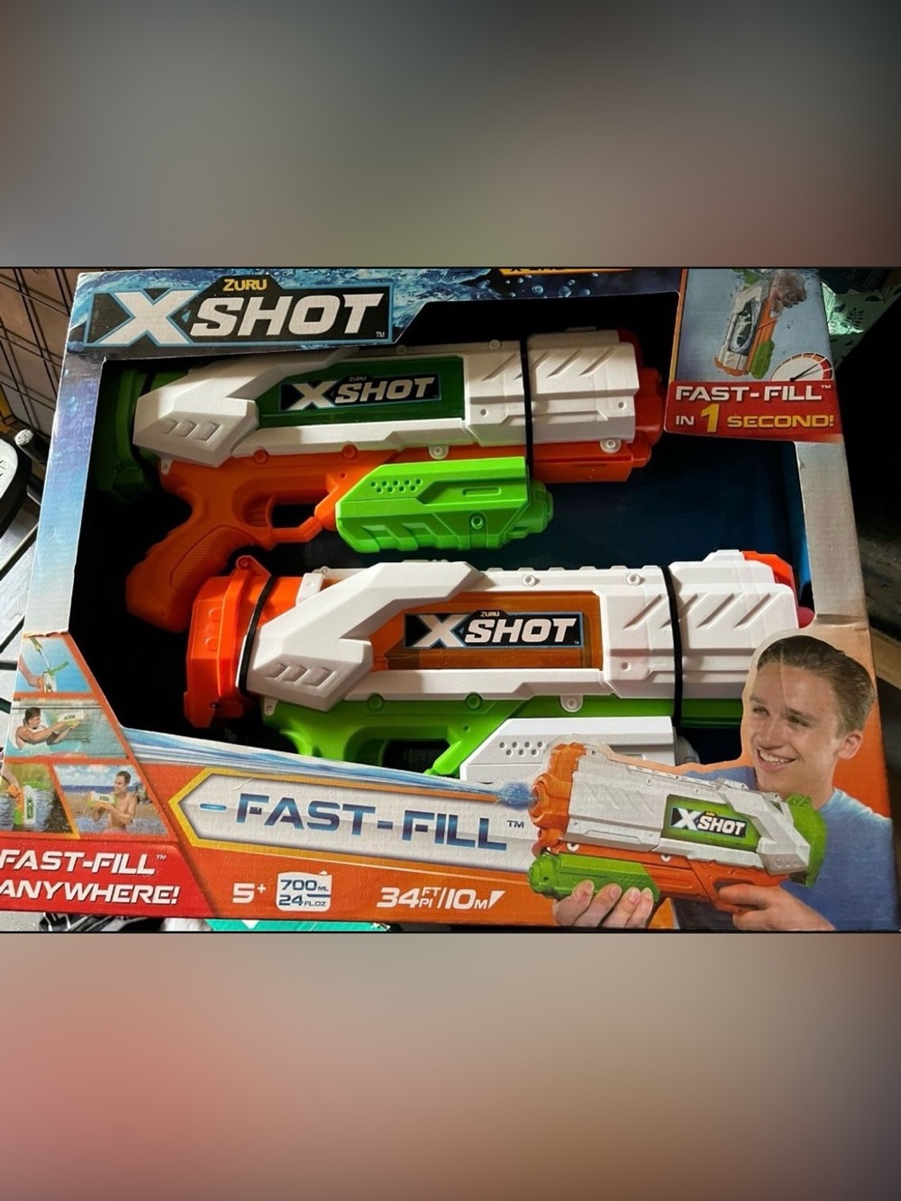 X-Shot Kids Foam Blaster – White, Green & Orange